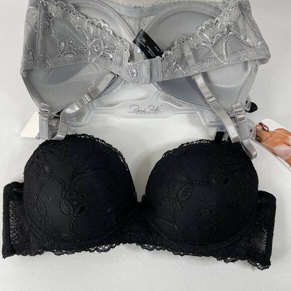 Rene Rofe Lingerie Extreme Push Up Lace Detail Padded Bras 2 pack 36C NEW - Picture 2 of 12